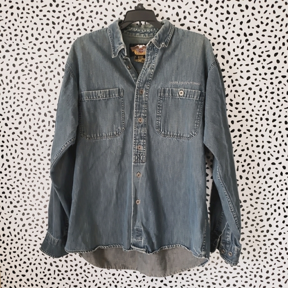 Harley-Davidson Other - Harley Davidson Denim Button Down Large